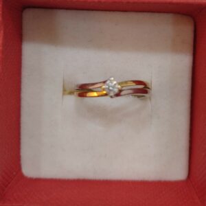 Bague or jaune et or blanc avec diamant