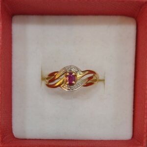 Bague or jaune avec Rubis